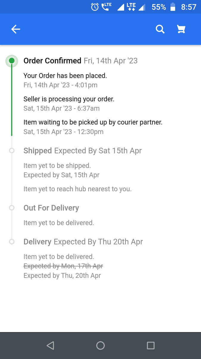 Satish_Mis's tweet photo. @flipkartsupport 
Order ID- OD127832325717787000.
Why the status is changing. Firstly it was to nearest hub till day befor yestrdy and yesterday morning it changed to not yet shipped +delivery date changd 20 April. What going on.. want my order today only. https://t.co/0IVqYsqpKe