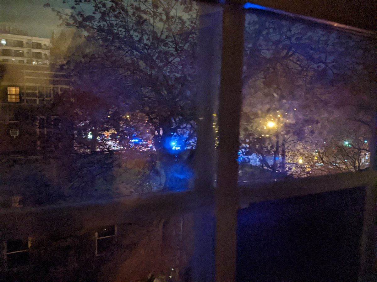 A host of police cars just scattered a group of protestors outside my building. Fuck the police, #JusticeForJayland.