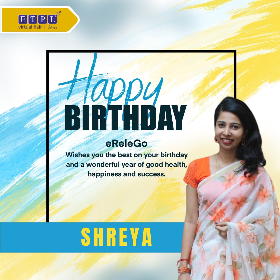 erelego's tweet photo. "Cheers to another year of hard work, dedication, and making a difference!" Happy birthday to our incredible employee Shreya Rai, who brings so much value to our team. 🥳🎈
#birthdaycelebration #hr #teamculture #eReleGo #ETPL https://t.co/sdOMgqcDbd