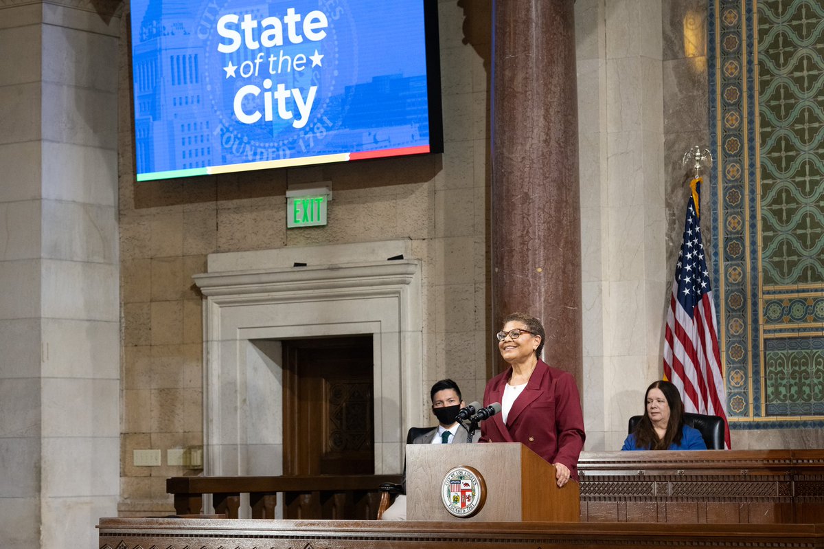 HildaSolis's tweet photo. It was an honor to join @MayorOfLA for her first State of the City Address. Over the last 127 days, I have see firsthand Mayor Bass’ commitment to building a #NewLA—one that is rooted in safety and compassion. I’m happy to be a partner and look forward to continued collaboration. https://t.co/4H54Gng1TC