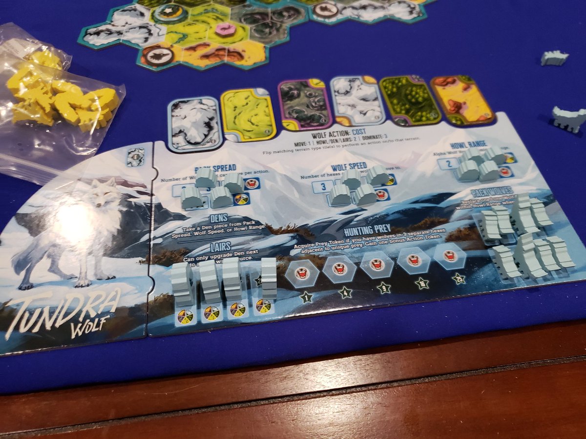 MoonCityCon's tweet photo. Punched out one of the Play-to-win games tonight. The Wolves was pretty interesting. Grow your pack, build dens, and convert lone wolves to your side. We had to give the game a spin.
@Pandasaurusgame

#MoonCityCon2023 #TheWolves #BoardGames #417Gamers https://t.co/Kwy7tNlnRz