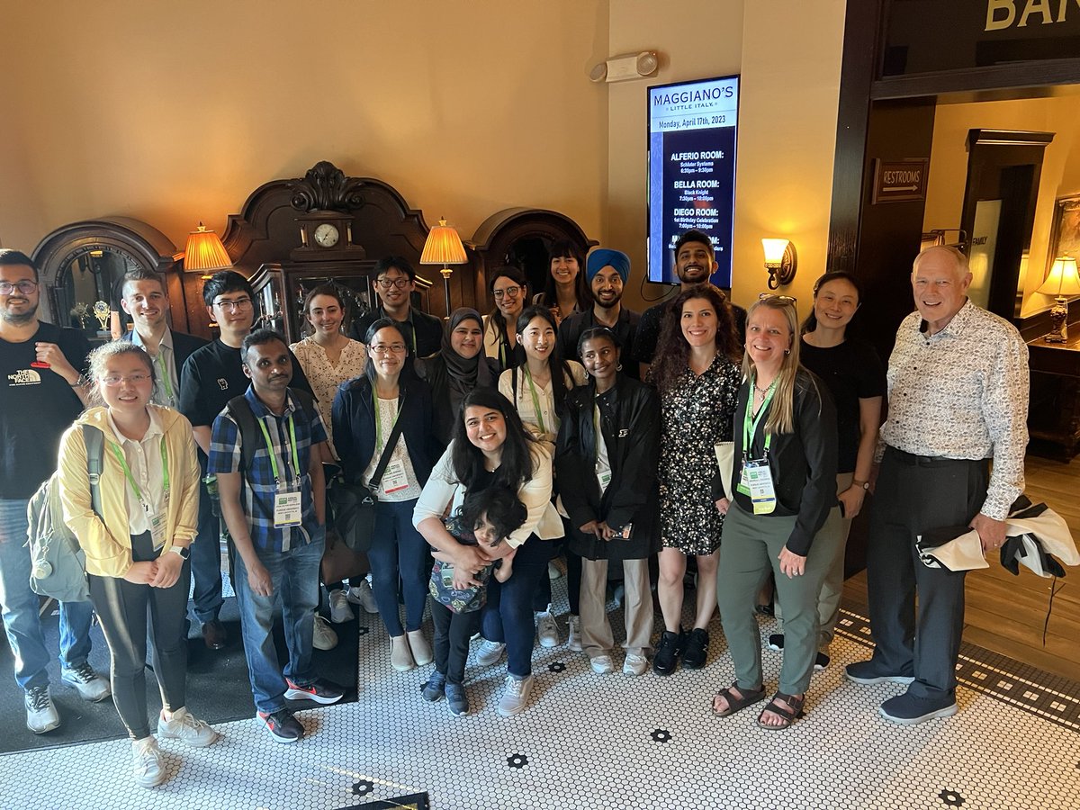 AndreaKasinski's tweet photo. Delighted to see all of these Purdue Boilermakers at #AACR2023 this year🖤💛🖤💛. Purdue Institute for Cancer Research representing with some outstanding talent. @PUCancerInst https://t.co/Vnxea44arM