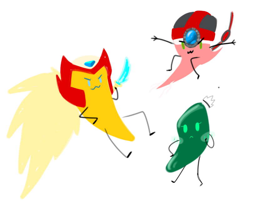 LunarfeatherX's tweet photo. @MithClearwell  Was drawing on a stream in discord and drew Zero and Axl as veggies lol! Pepper!Zero and Radish!Axl https://t.co/bgU8iD2guZ