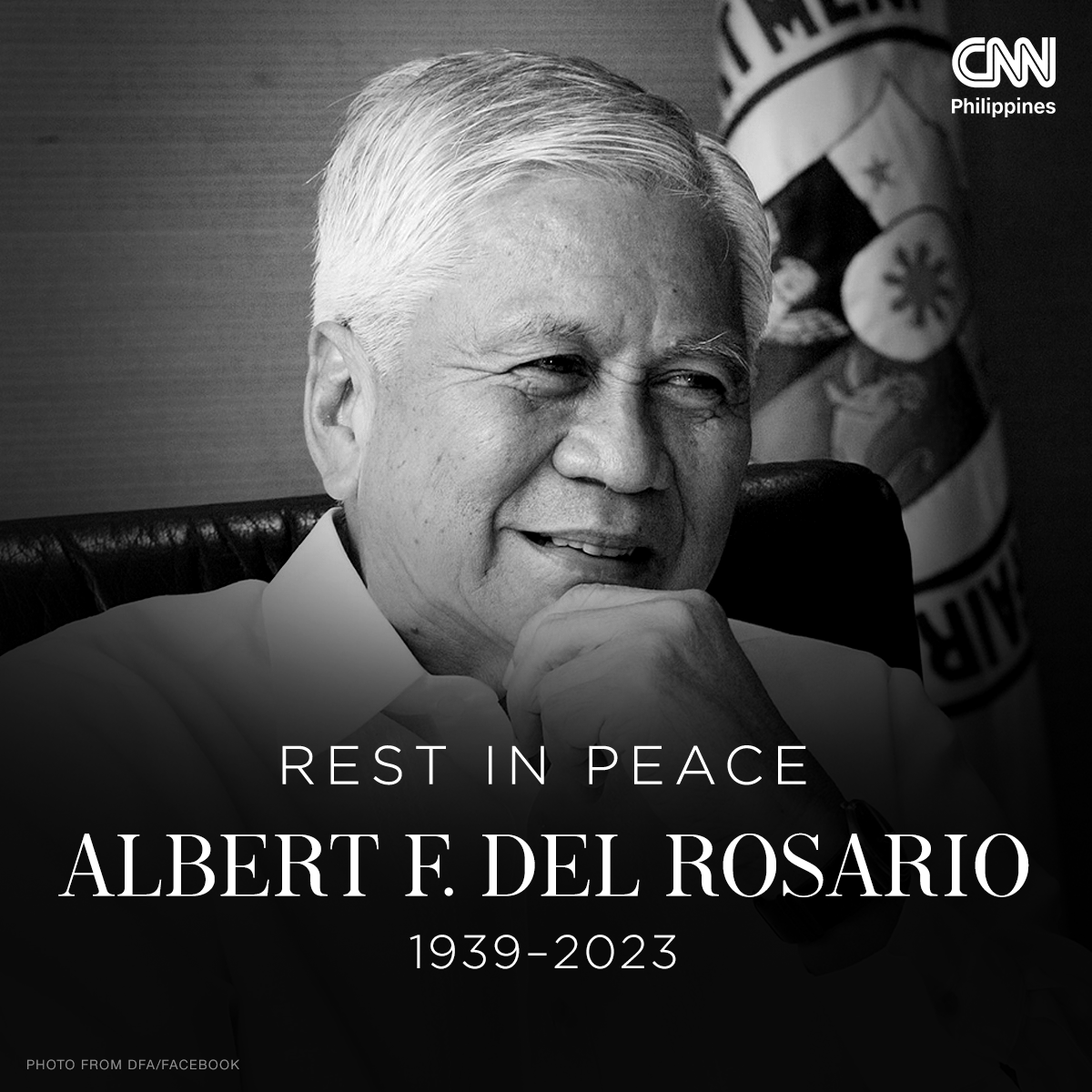 newswatchplusph's tweet photo. BREAKING: Diplomat Albert Del Rosario has passed away. In his long career, he served as Foreign Affairs Secretary from 2011 to 2016 and Philippine Ambassador to the U.S. from 2001 to 2006.

Story soon on https://t.co/aKKwOvZ60i https://t.co/ncd3tBhROZ