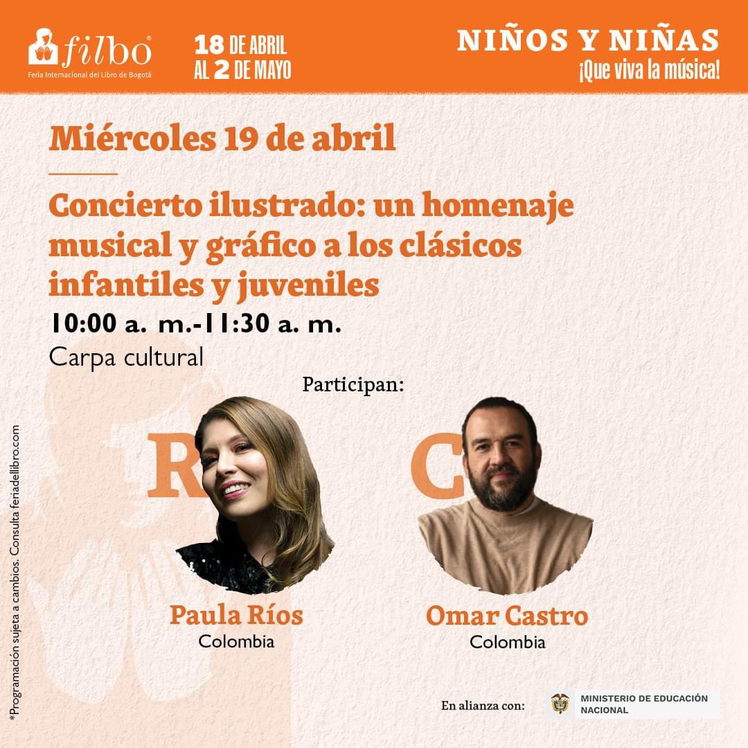 Emocionada de abrir la franja infantil de <a href="/FILBogota/">FeriadelLibroBogotá</a> este miércoles con un homenaje cantado a mis libros y poemas favoritos de la literatura infantil ¿nos acompañan?