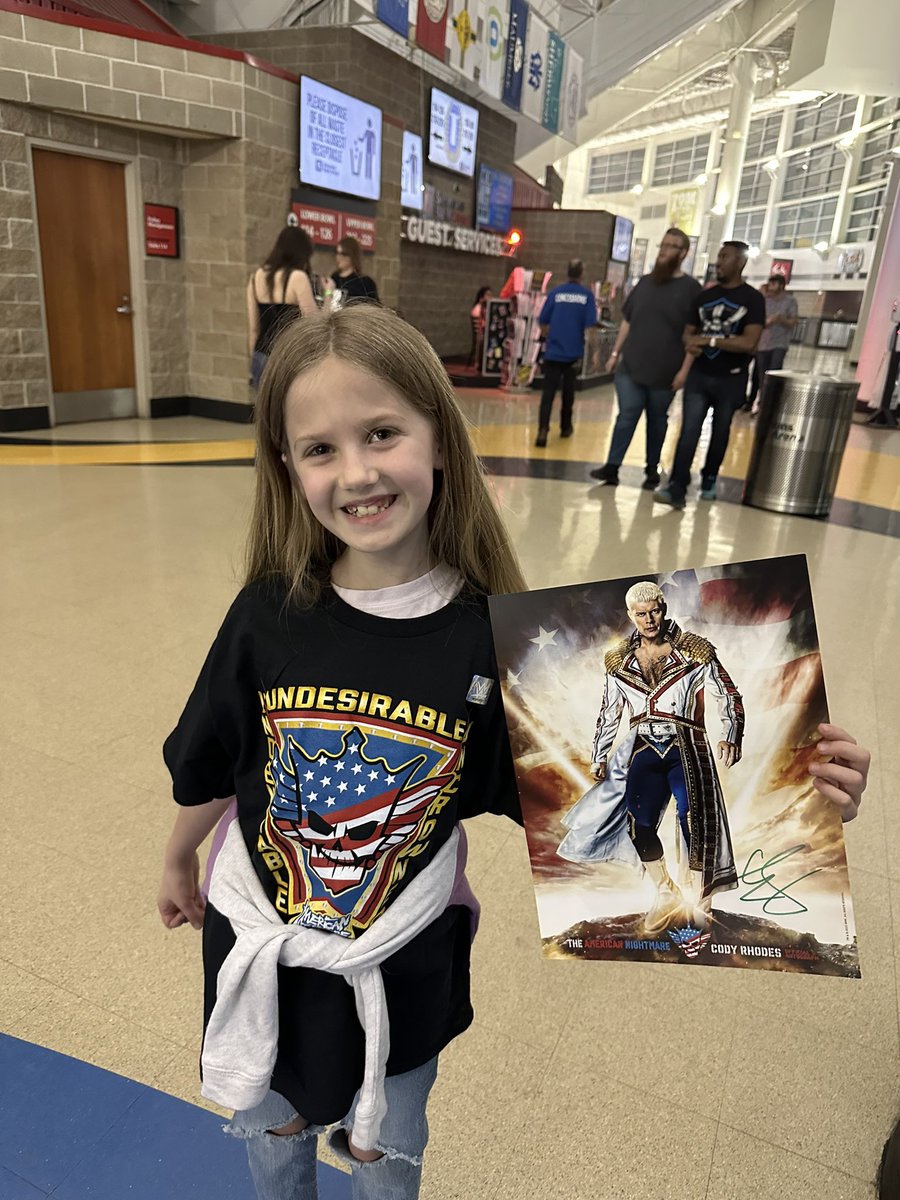 ricklange42's tweet photo. Charlie is one happy kid right here! She said next time we have to meet him! @CodyRhodes https://t.co/C6vxhioH8o