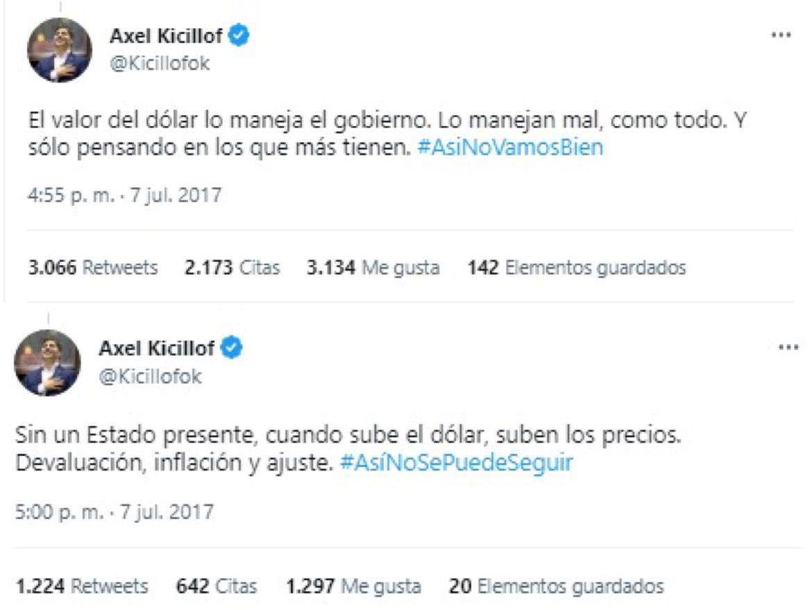 Hola <a href="/Kicillofok/">Axel Kicillof</a>, no te veo tan preocupado con el dólar a $408 #AsiNoSePuedeSeguir #FaltaMenos