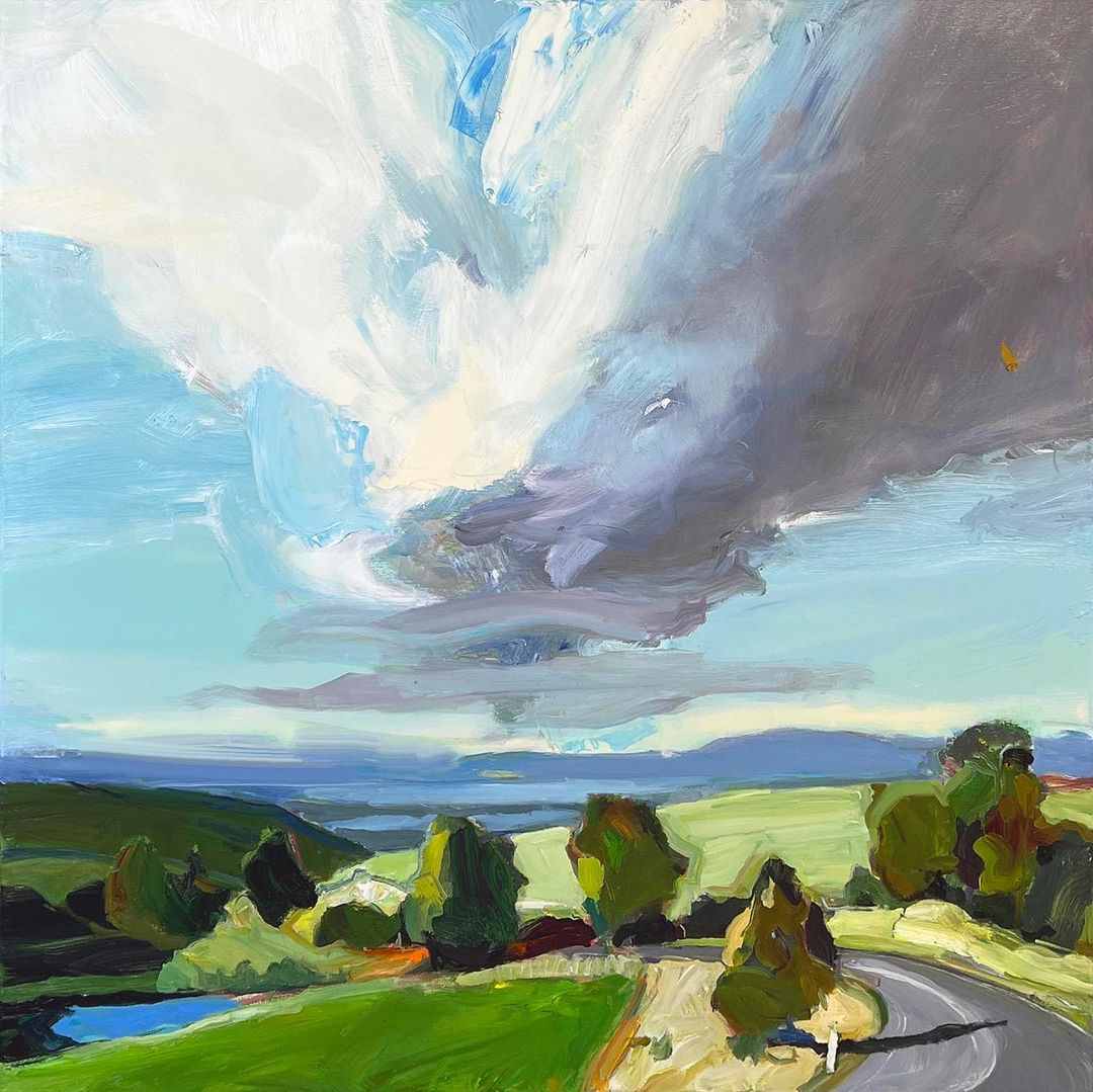 When it’s late afternoon and you’re almost home… “Coast Road With White Cloud”, 85X85cm, oil on polycotton.

#richardclaremont #creativeprocess #artinspiration #coastalpainting #artcommunity #southcoastartist #thickpaint