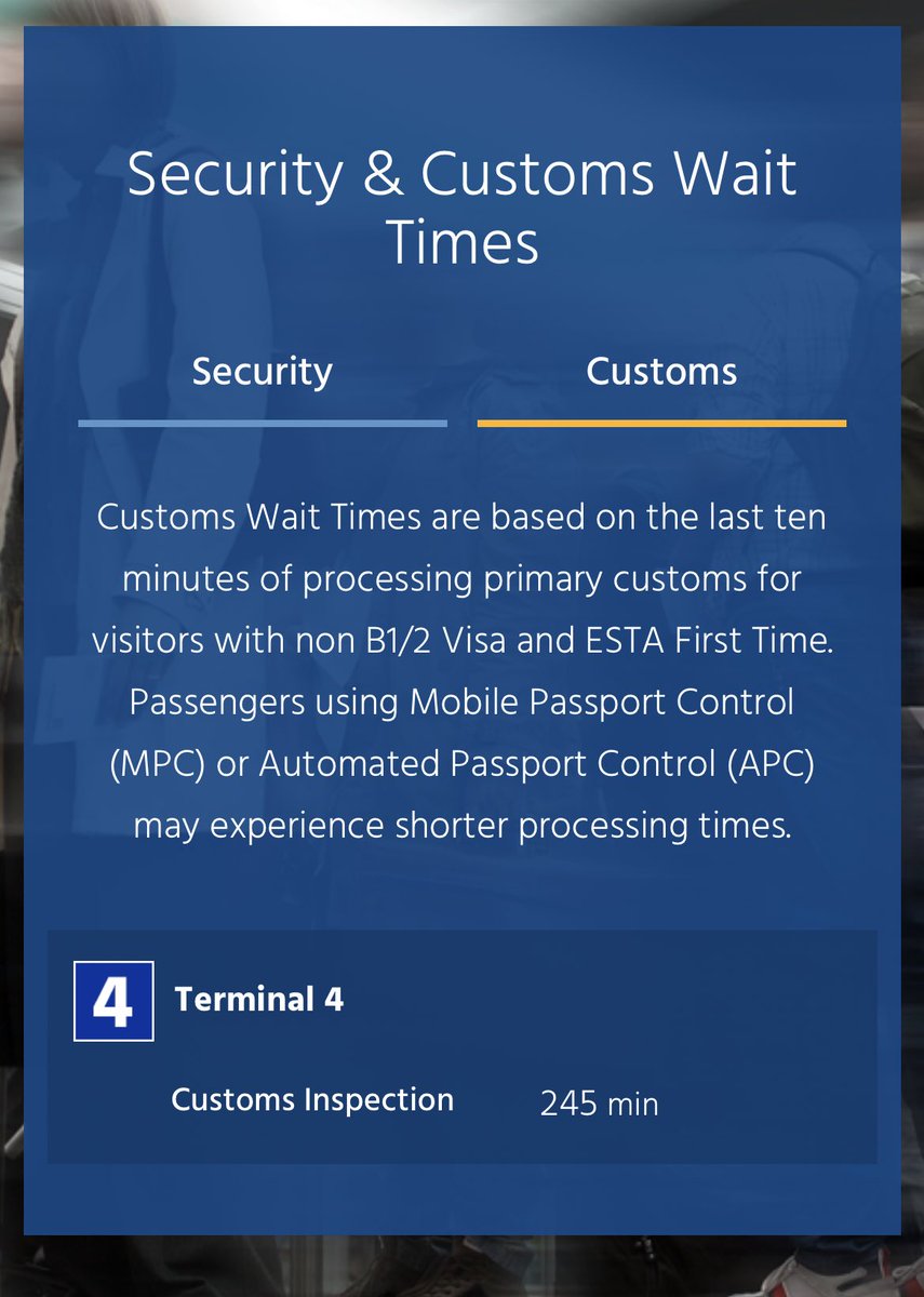 Paul Harrison ๐ช๐บ (@paulcharrison) on Twitter photo Hey <a href="/JFKairport/">John F. Kennedy Airport</a> WTF is happening at Terminal 4 - 245 minute wait at customs. Thatโs more than 4 hours. WHY? Hey <a href="/JFKairport/">John F. Kennedy Airport</a> WTF is happening at Terminal 4 - 245 minute wait at customs. Thatโs more than 4 hours. WHY?
