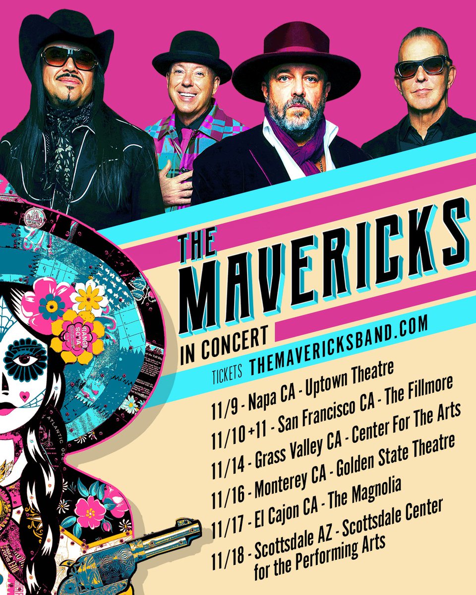 The Mavericks (@mavericksmusic) on Twitter photo Full Fall Tour Dates Announced! 🍁 Adding 7 CA and AZ shows to our Sept. and Oct. dates previously revealed 🏜 Heading back to some of our favorite places, including Napa, El Cajon, Scottsdale, and our first-ever 2-nighter at San Francisco’s legendary <a href="/FillmoreSF/">The Fillmore</a>! Full Fall Tour Dates Announced! 🍁 Adding 7 CA and AZ shows to our Sept. and Oct. dates previously revealed 🏜 Heading back to some of our favorite places, including Napa, El Cajon, Scottsdale, and our first-ever 2-nighter at San Francisco’s legendary <a href="/FillmoreSF/">The Fillmore</a>!