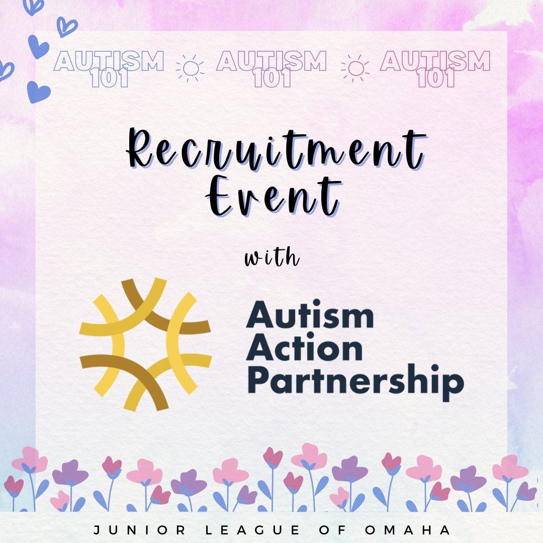Join us for our VIRTUAL recruiting event this Thursday, April 20, from 6 - 7:30 p.m., in partnership with Autism Action Speaks. RSVP online. #jlomaha

eventbrite.com/e/junior-leagu…