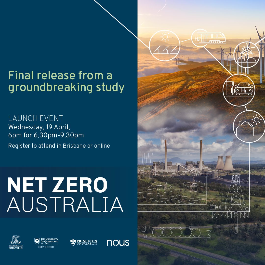 MEIunimelb's tweet photo. Last chance to register: Be the first to hear public findings of the #NetZeroAustraliaStudy: https://t.co/8OgeCbBbYw

w/ @UniMelb @UQ_News @Princeton @NousGroup
#NetZeroAustralia #energy #emissions #research https://t.co/1nXmxJTtU1