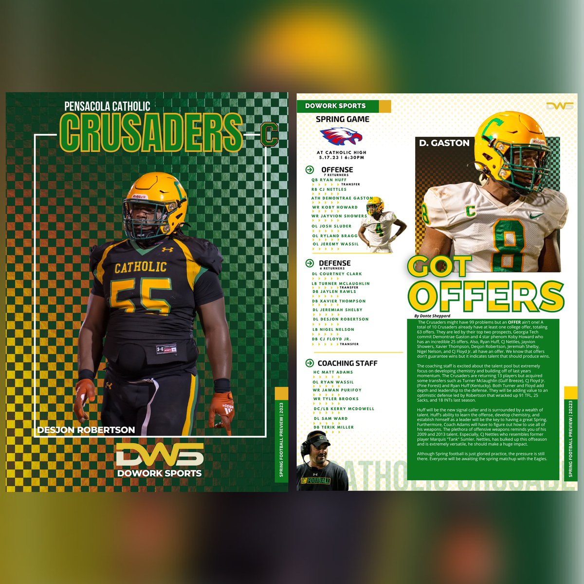 dowork_sports's tweet photo. Spring Football Preview: Pensacola Catholic Crusader Football @ccrusadersfball
#DoWorkCrusaders @ https://t.co/qKL8D5fflg