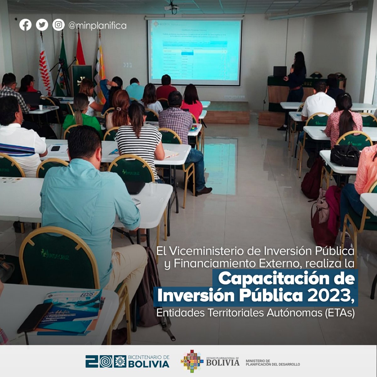 minplanifica's tweet photo. 1/2 #VIPFE | Esta semana el Viceministerio de Inversión Pública y Financiamiento Externo (VIPFE) sigue llevando adelante los talleres de capacitación sobre "Inversión pública, ciclo de vida y cierre de proyectos", https://t.co/WAR1kgGIcW