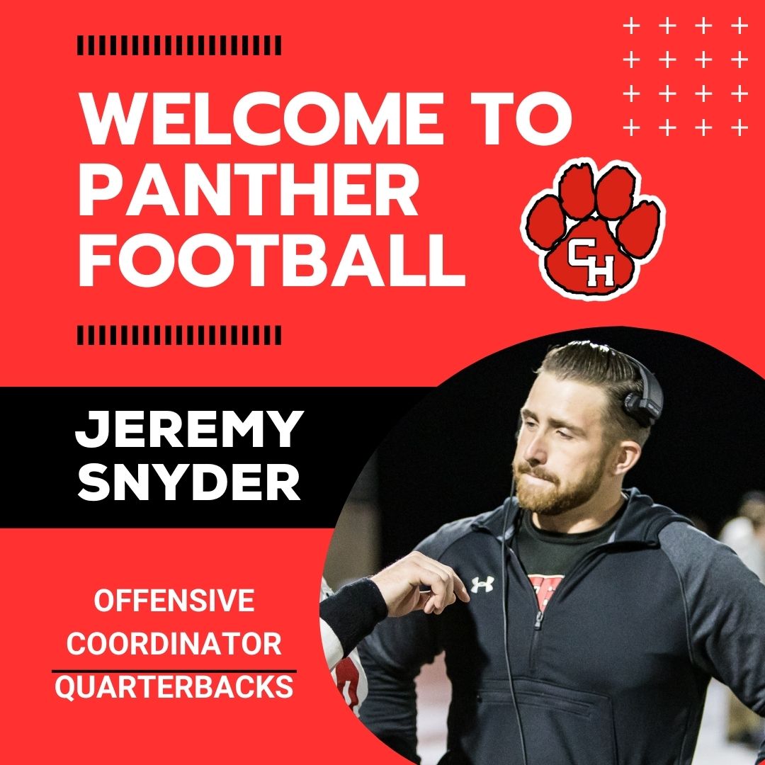 Game Changer Alert!
Please welcome <a href="/Coach_JSnyder/">Jeremy Snyder</a> to the Panther Family.  He will coach quarterbacks and coordinate our pass game.  #grabhold
