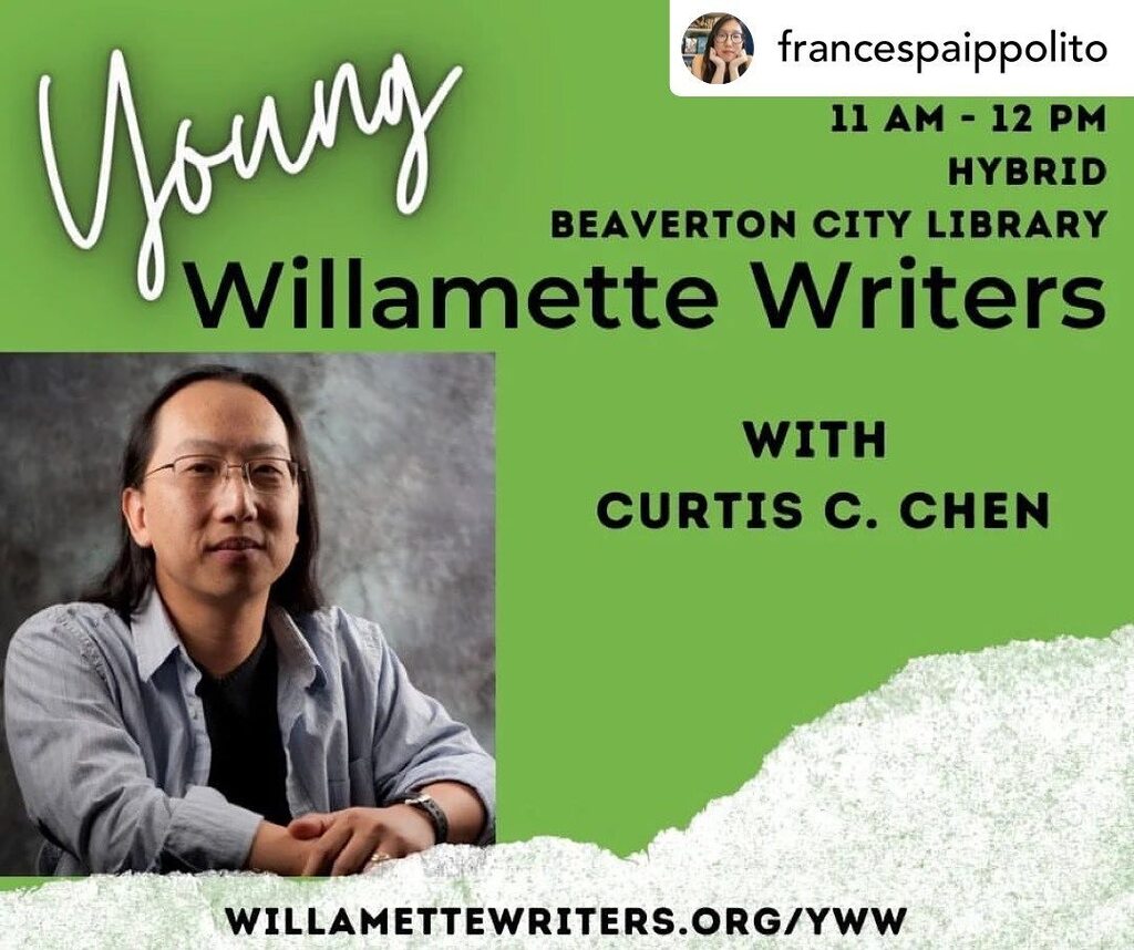 CurtisCChen's tweet photo. Posted @withregram • @francespaippolito Can't wait for @curtiscchen to join Young Willamette Writers on May 6th for our monthly meeting! As always, YWW meetings are free for HS/MG students. Hybrid in-person and over zoom. #wilwrite #beavertoncitylibrary https://t.co/crGFpM327A https://t.co/k5JFWVNMz1