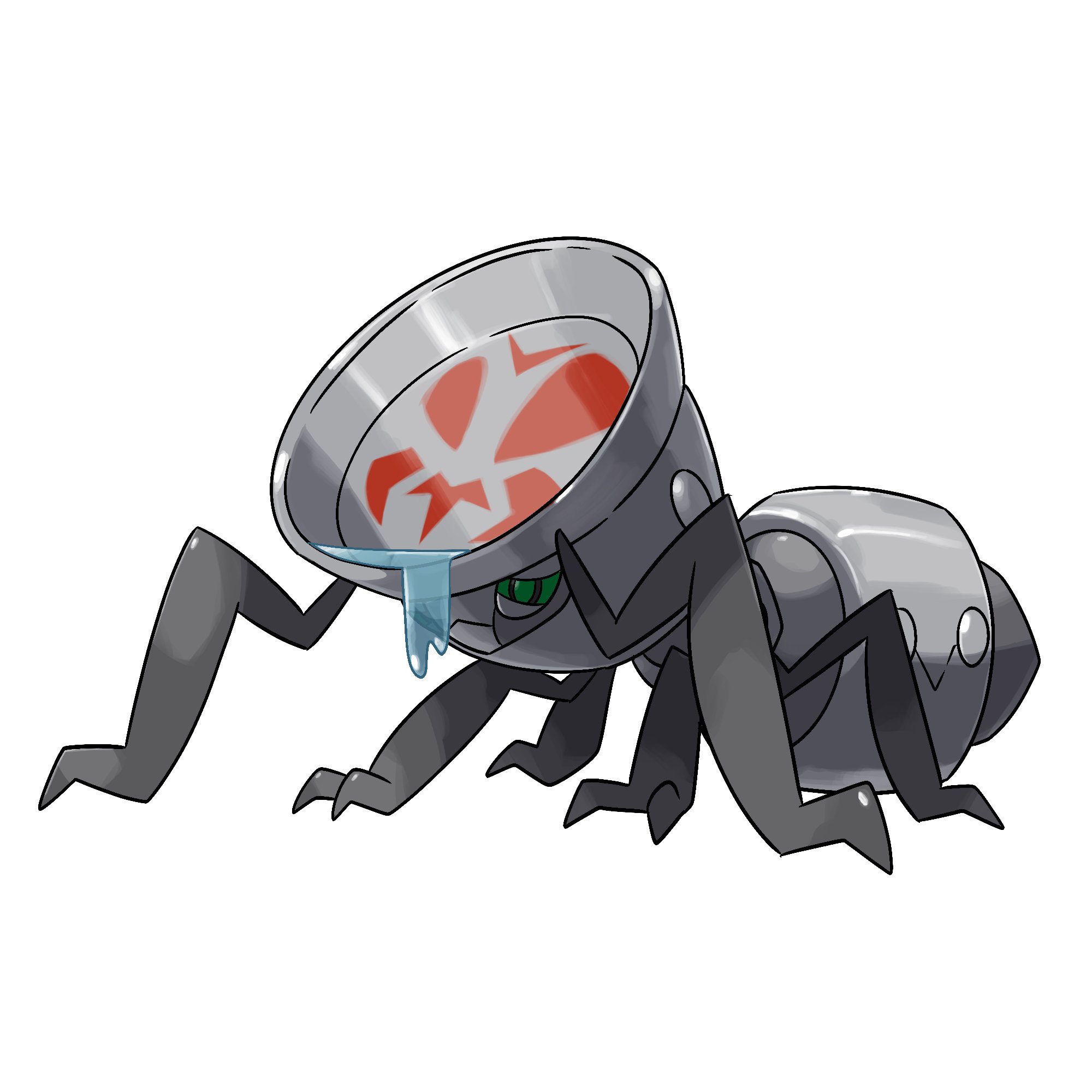 951 - METALRA Bug/Steel O Pokémon inseto armadura. Metalra é a forma  evoluída de Beerafee. Em suas costas, este Pokémon gua…