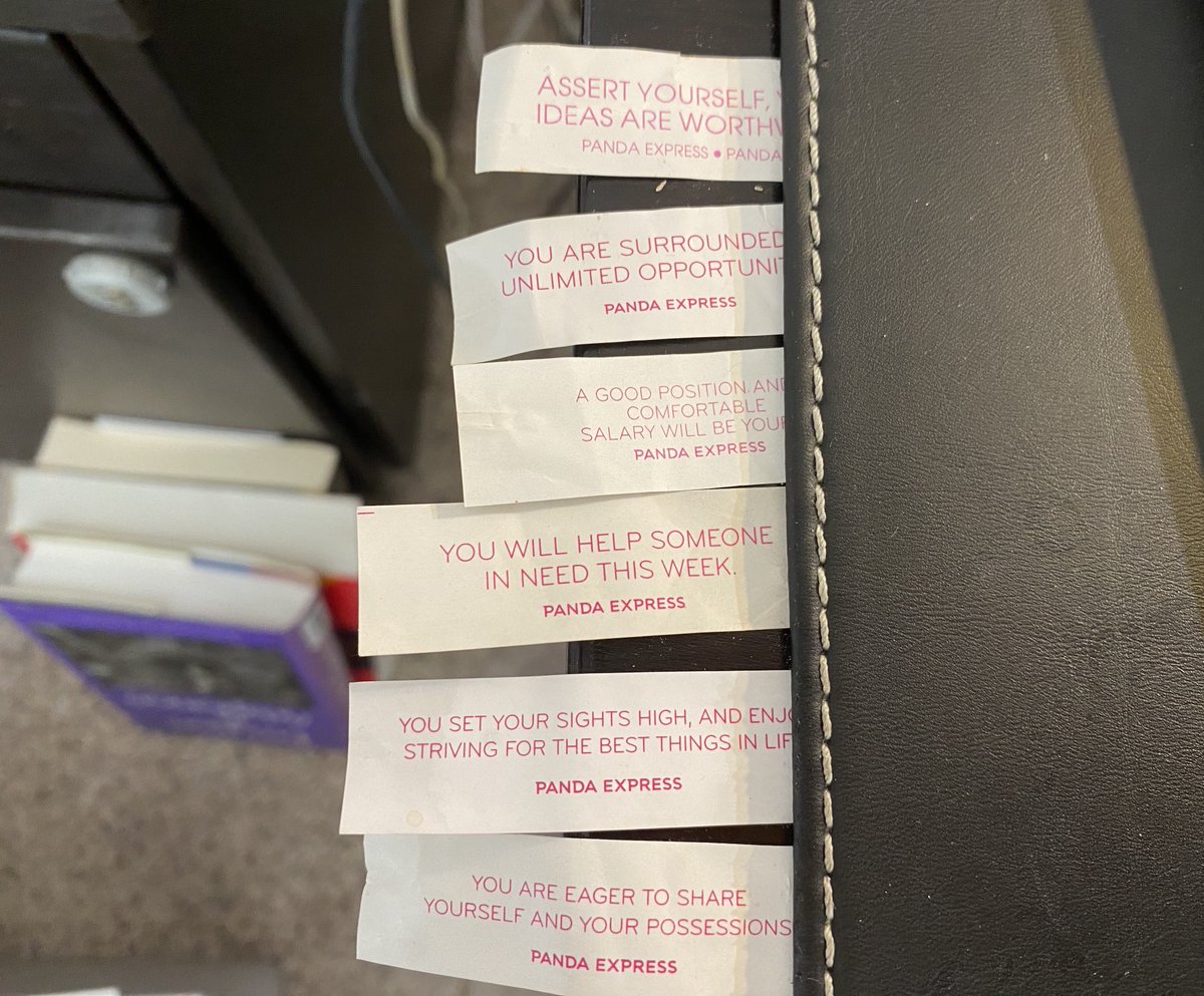 nancydevore's tweet image. gotta keep these vintage fortunes ounder my desk pad. 🔮 My fave today is “you set your sights high and enjoy striving for the best things in life” how did they know?? Sounds like some thing ⁦@tferriss⁩ would say