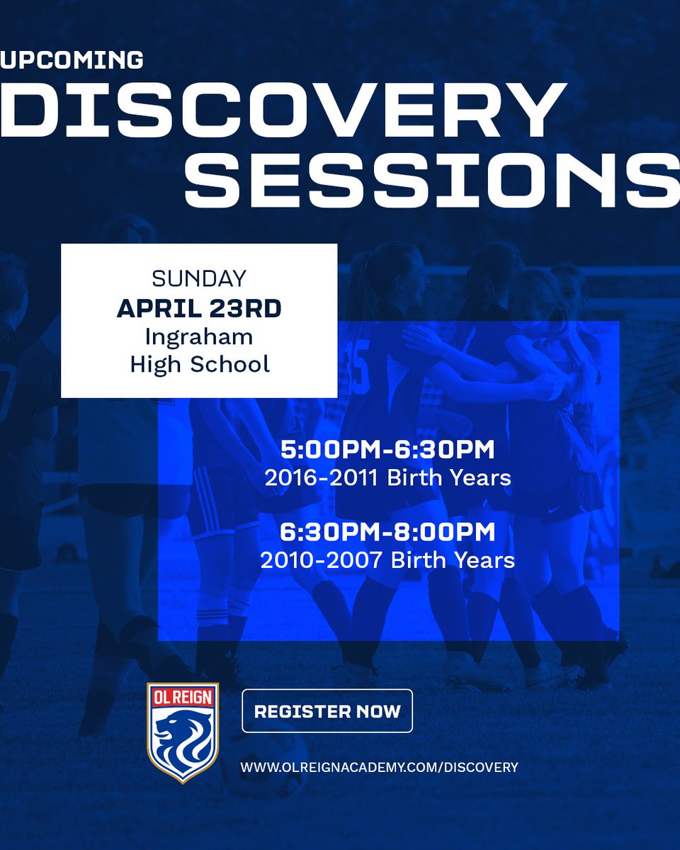 Don't miss our Spring Discovery Session this Sunday, April 23rd!

Players born 2016-2011 encouraged to join, all levels of talent and experience welcome ⚽️💥

Register ➡️ bit.ly/AcademyDiscSess

#BoldTogether