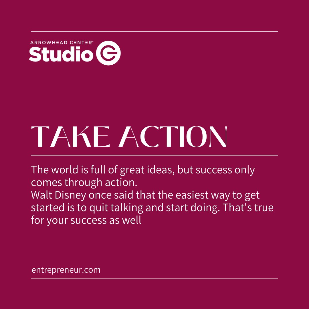 Stop waiting for the perfect moment to take action. The perfect moment is now. Take that first step towards your goals and let the momentum carry you forward.

Check out entrepreneur.com/living/21-succ… for more tips.

#nmsu #StudioG #taketheleap #actiontaker #startnow