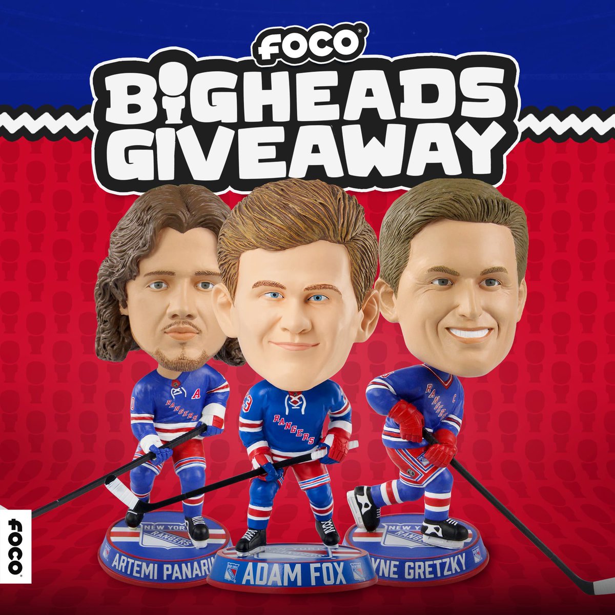 NYRangerFanclub's tweet image. 🚨Game 1 GIVEAWAY!!!!!🚨

🟦RETWEET 
🟥Must Follow @FOCOusa @focobobbles 

If Adam #Fox Scores we will GIVEAWAY a Bobblehead of your Choice. #nyr