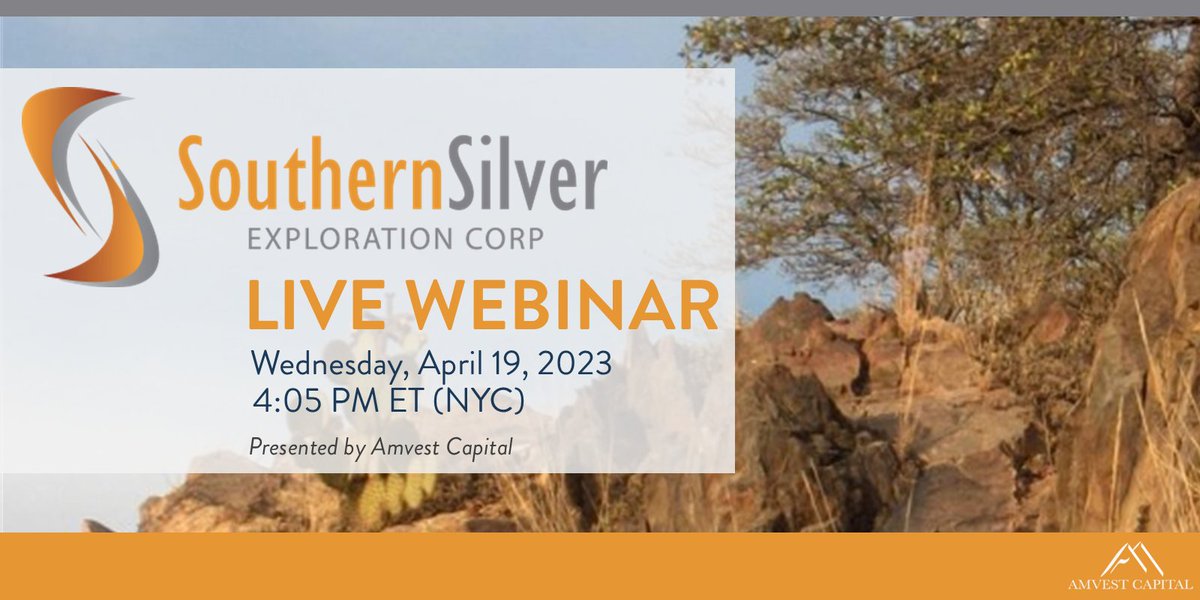 Join us on Wed, Apr 19 @ 4:05 PM PT for a live webinar with @AmvestCap Register now: bit.ly/41eCouN #PreciousMetals #silver #gold #Investors #juniormining