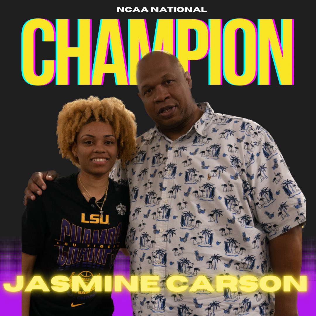 thebestjams's tweet photo. 🚀🔥OMG! 🎉 Just 🗣️ with one of 🏆 LSU's 💯 CHAMPIONS 💯 from the M, 🌺@JazzC2_ 🌺! 💥🤯🙌 #LSUChampion #JasmineCarson #EpicTalk https://t.co/f6bu30dfGP