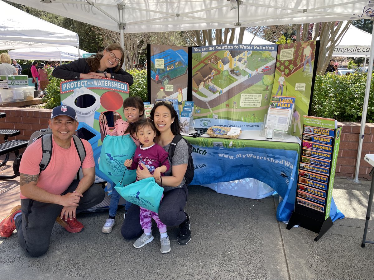 watershed_watch's tweet photo. @watershed_watch had an amazing time at the @sunnyvalelib Earth Day Fair! We enjoyed teaching kids ways they could prevent storm water pollution through our Protect Our Watershed game. Thank you to all the families who showed their love for the planet and stopped by to play. https://t.co/YRqu9kqtRR