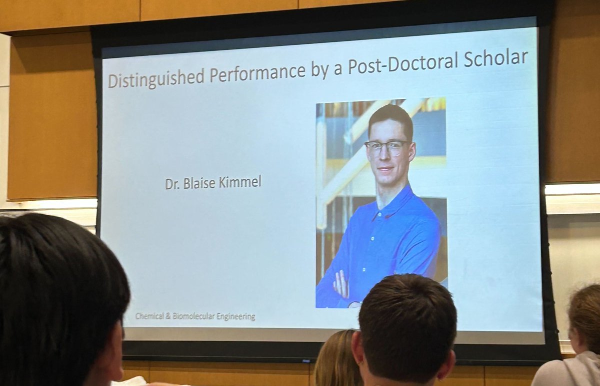 WilsonLabVU's tweet photo. Congratulations to super-star postdoc and all around awesome person @BlaiseKimmel for being awarded the Distinguished Performance by a Postdoctoral Scholar Award by the @VUEngineering Dept. of Chemical Engineering! Well deserved and we are so fortunate to have you in our group! https://t.co/rdzue0UapM