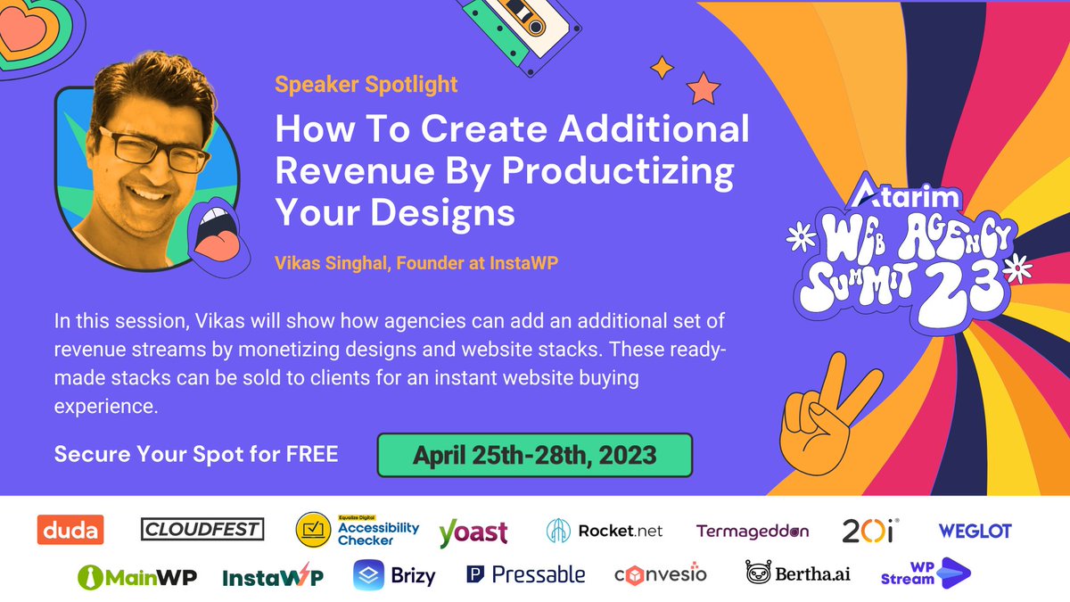 atarim_io's tweet photo. At the upcoming Atarim Web Agency Summit, @vikasprogrammer will reveal the secrets to unlocking additional revenue streams for your agency! 🤑 

Secure your spot now 👉 https://t.co/VieRoGNll7

@insta_wp https://t.co/qIM4FhX35t