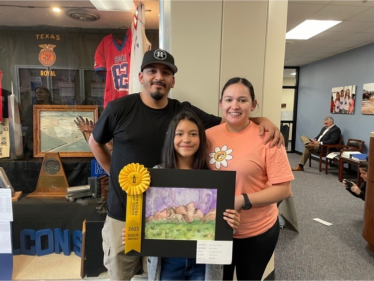 RoyalISD's tweet photo. Some of our talented RES artists were recognized at tonight's Regular School Board Meeting for their HLSR entries. Congratulations to our artistic Falcons on this huge accomplishment!  #WeAreRoyal https://t.co/EDhpAfYV8i