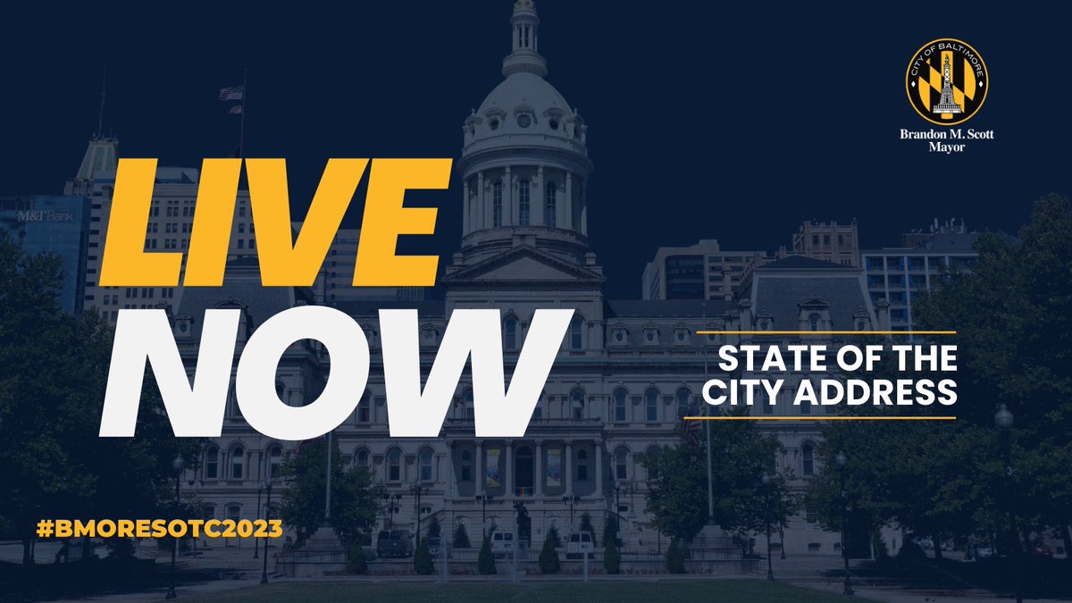 LiaSongbird's tweet photo. Baltimore – Tune in! @MayorBMScott is delivering his 2023 State of the City address. 

The second year of the Scott administration was filled with historic progress which he will share with you tonight. #BMORESOTC2023

Live Stream: Live Stream | CharmTv (https://t.co/VLBqZn8oSC) https://t.co/2GfL32OYrX