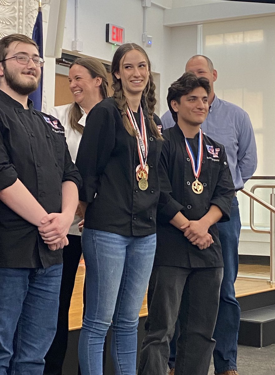 Continuing with @GISD_Culinary from @EastViewHS, Peyton Krzywonski is recognized for giving a strong performance in the Chaines des Rotissuers Competition as the youngest competitor and only high school student in the kitchen!