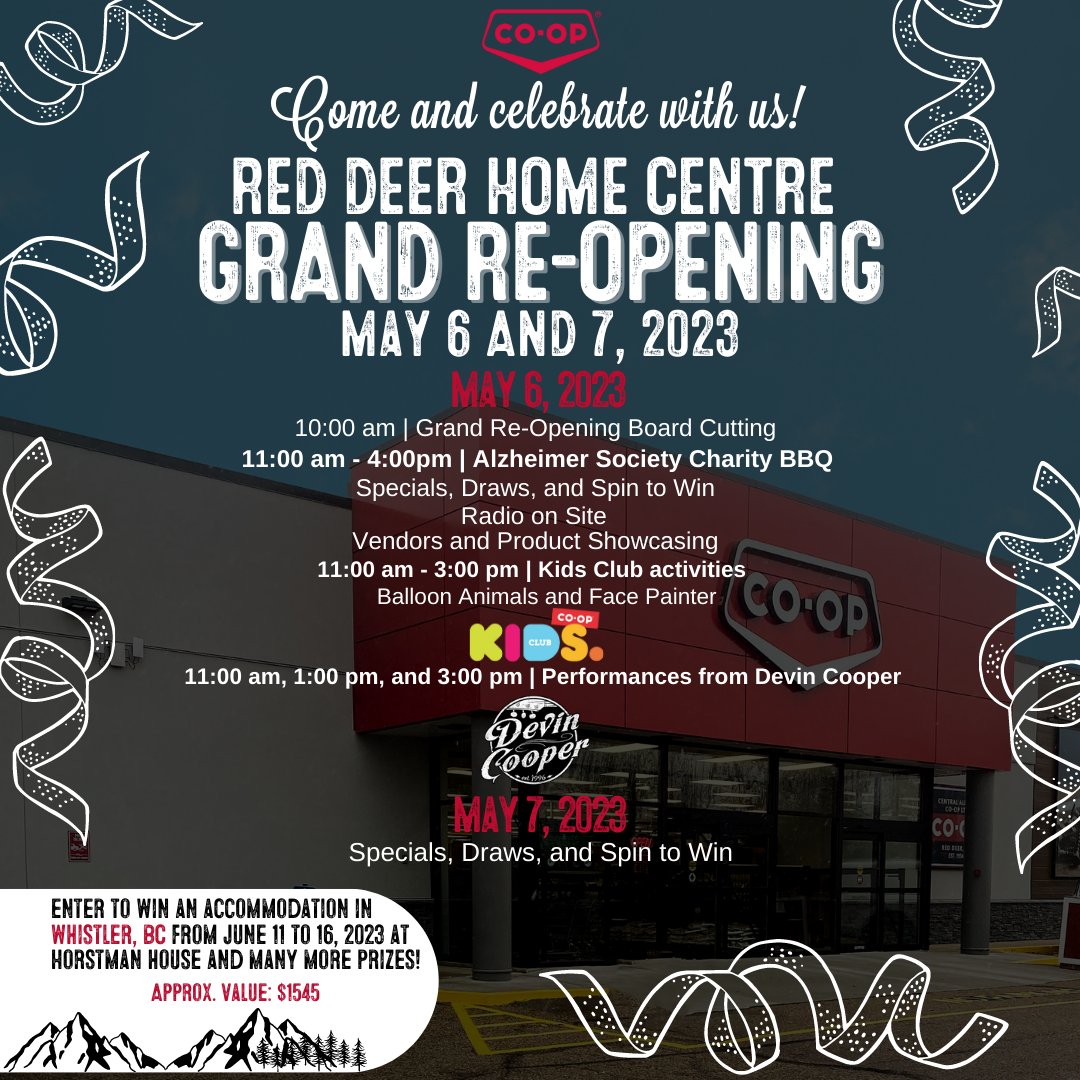 Get ready to celebrate the spring Grand Re-opening with our Red Deer Home Centre! Don't miss out on the festivities happening May 6th and 7th. 
Learn more here: centralalbertaco-op.crs/sites/centrala…