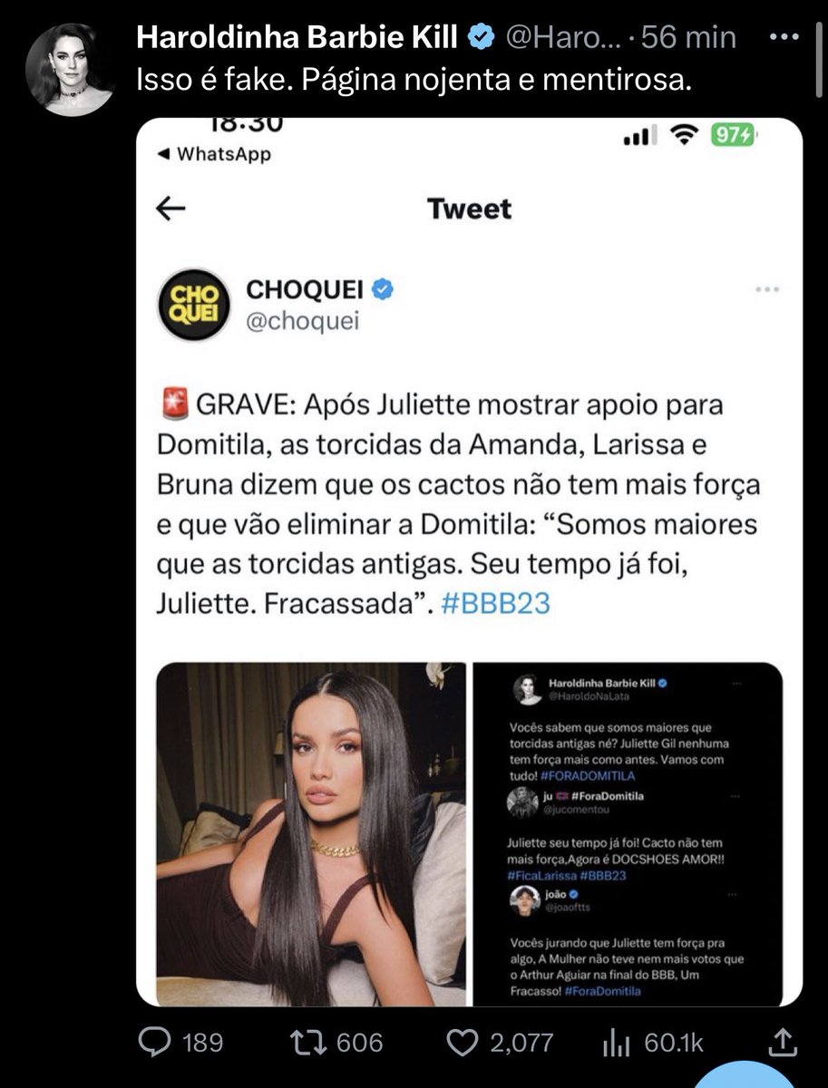 draameirelles's tweet photo. Os prints foram desmentidos pelos donos das contas como podemos ver. 
Ações como essas podem causar danos para os envolvidos. É sempre importante verificar a veracidade de todos os conteúdos postados. 

É necessário ter responsabilidade ao envolver terceiros em postagens públicas e principalmente RESPEITO.