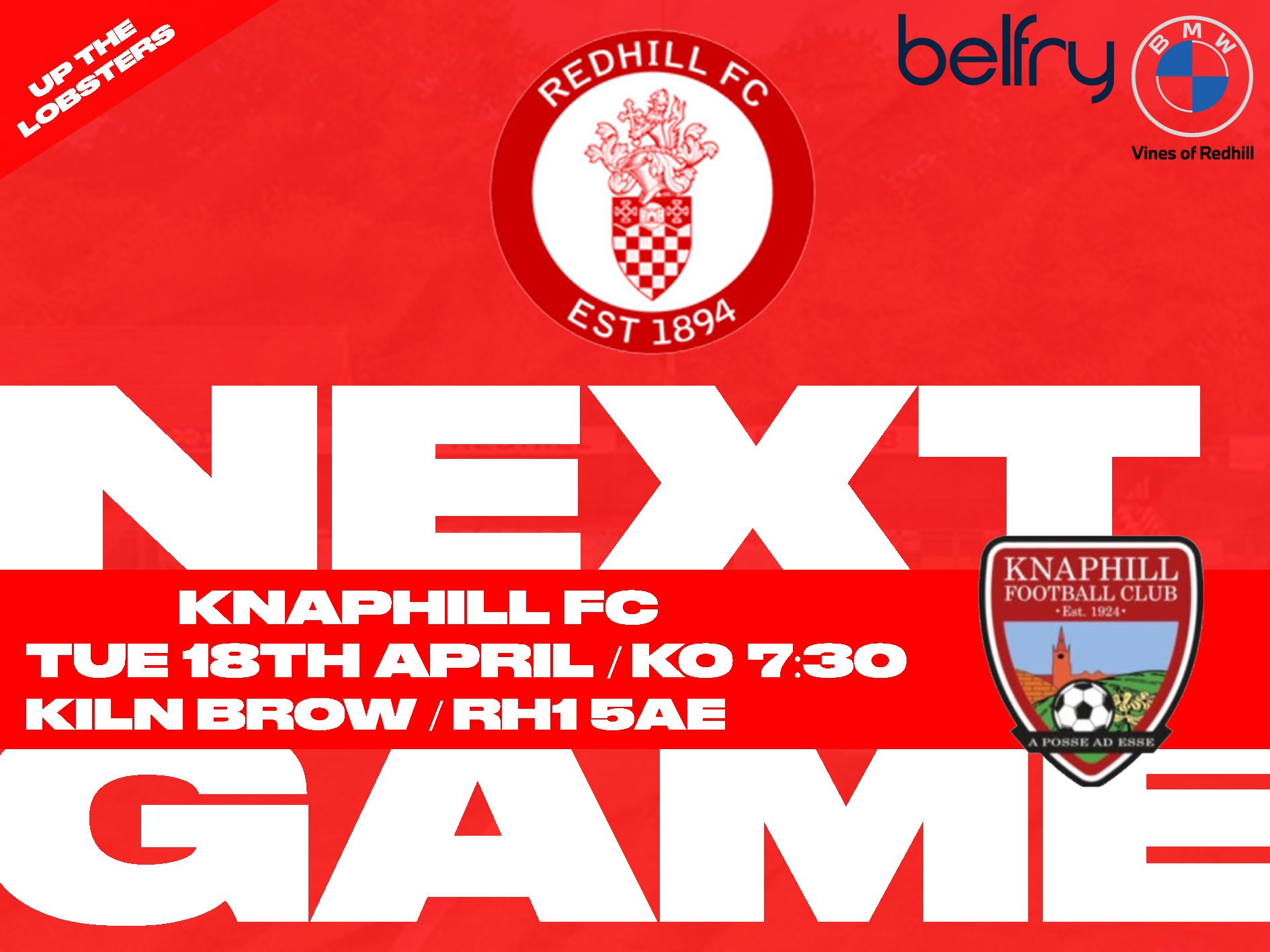 Redhill FC on Twitter "GAME DAY It's a late one as we kick off at 7