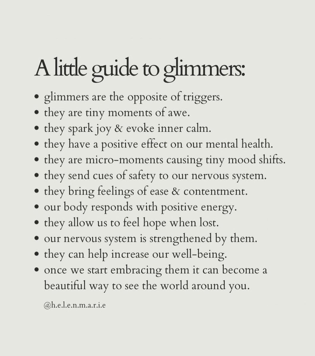 shorejaneshore's tweet photo. Glimmers are the opposite of triggers.✨ https://t.co/h2GHVHksIw