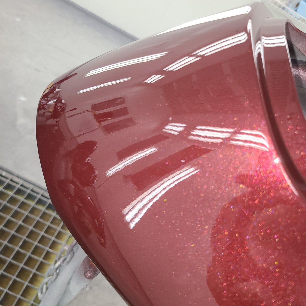 Auto body working on parts for a student's motorcycle.  The way this will sparkle in the sun is beautiful!  #careerandlifeready <a href="/gwd50schools/">Greenwood 50 Schools</a>  <a href="/ASEtests/">ASE</a>