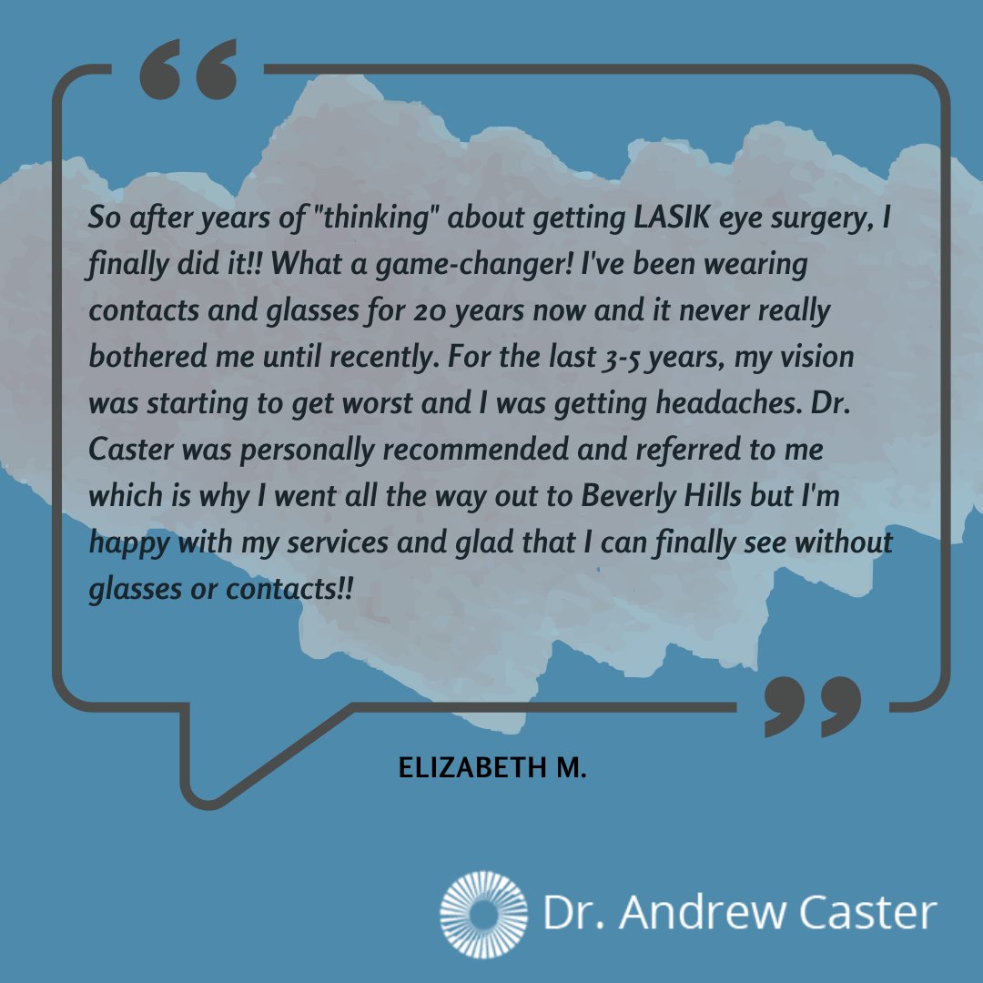 DrAndrewICaster's tweet image. Elizabeth said it right! She "can finally see without glasses or contacts!" 😜
📞800-444-5241
.
.
.
#laservisioncorrection #smile #smilelasik #eye #visioncare #eyecare #noglasses #2020vision #lasik #topratedlasik #losangelelLasik #ditchtheglassesatcaster #drandrewcaster