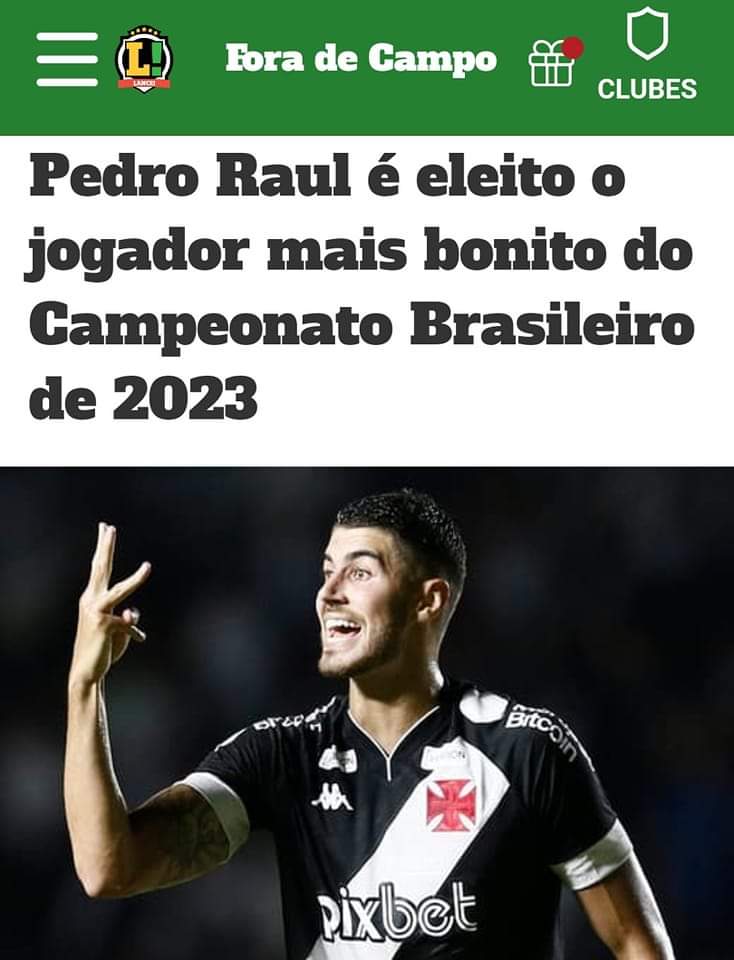 Pedro Raul é eleito o jogador mais bonito do Campeonato Brasileiro