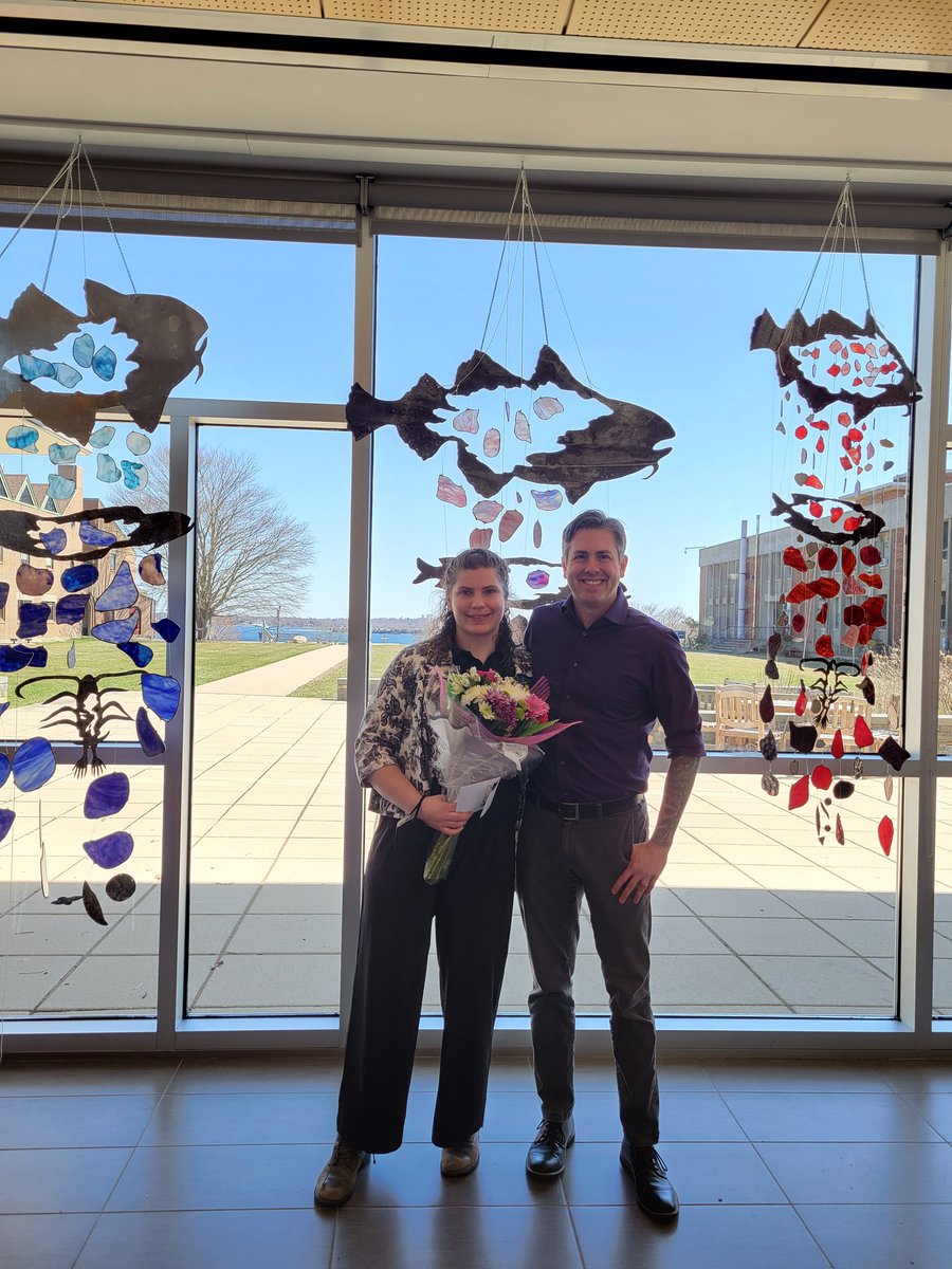 DrKeltonMcMahon's tweet photo. Congratulations to the newly crowned Dr. Catrina Nowakowski @CatrinaNow, who delivered an outstanding #DoctoralDefense of her @URIGSO #PhD thesis reconstructing multidecadal time series of pelagic benthic coupling with @NOAA #EcoMon zooplankton archives and deep sea corals. https://t.co/IyZEzyj3Gy