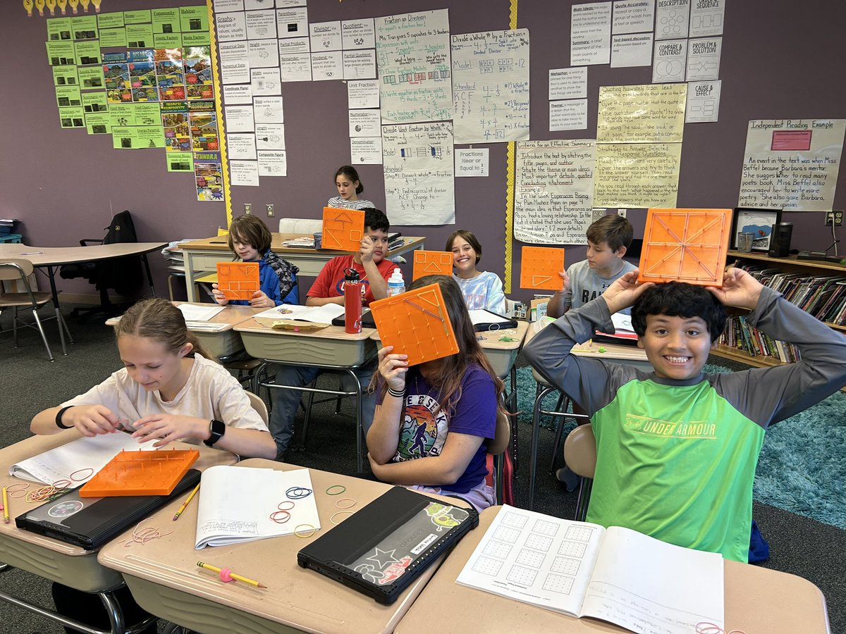 LearnEveryday5's tweet photo. We had fun today @NFP_Elementary using our geo boards to start our last unit of the school year on quadrilaterals! https://t.co/saraFmFJ7A