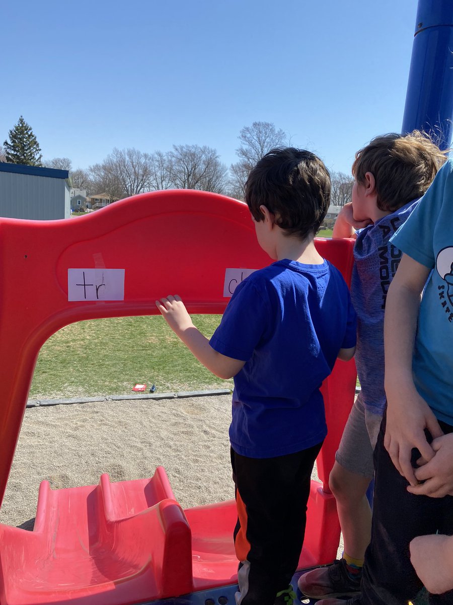 Have you ever noticed that when you say the “tr” blend it can sound like  the digraph /ch/? Last week the kiddos listened to a word and had to decide if it started with tr or ch. the kids had to slide down the “tr” slide or the /ch/ slide to show their answer! <a href="/SchoolPlymouth/">Plymouth School</a>