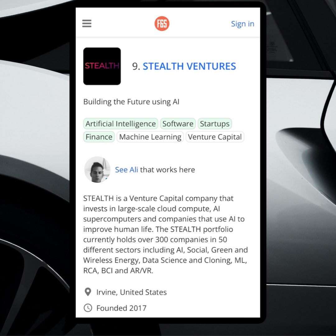 STEALTHVC1000's tweet photo. @STEALTHVC1000 🚀 named both top finance &amp; #machinelearning company Honored for our groundbreaking work in #AI &amp; #finance. But we're not done yet! Our vision: build 1000 AI companies to change the world Committed to pushing boundaries &amp; driving #innovation #vc #startups https://t.co/5yQb4re3wz