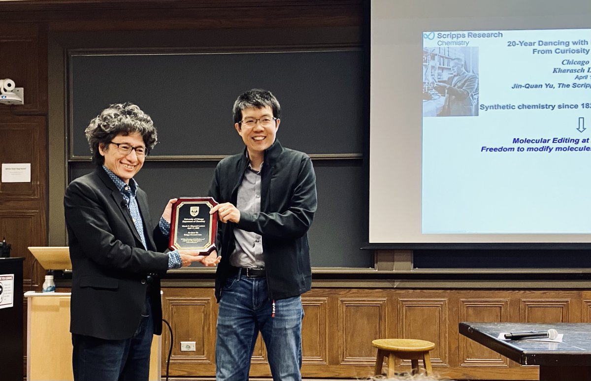 Our friend Jin-Quan @YulabJin was awarded the 2023 Kharasch Lecturer.