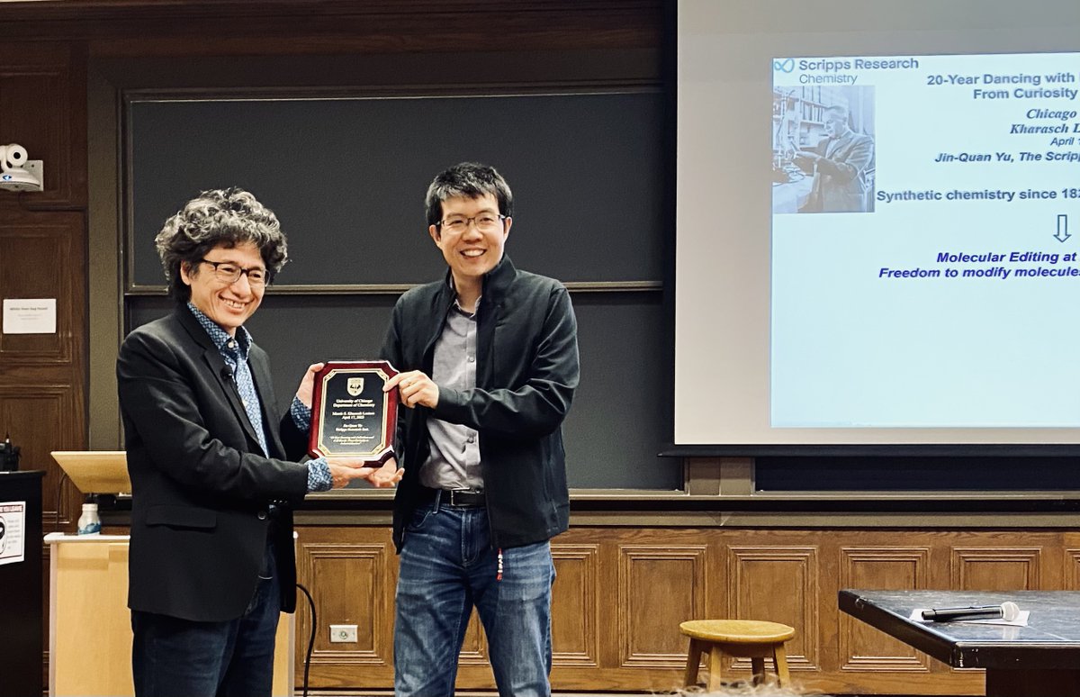 Our friend Jin-Quan <a href="/YulabJin/">Yulab</a> was awarded the 2023 Kharasch Lecturer.
