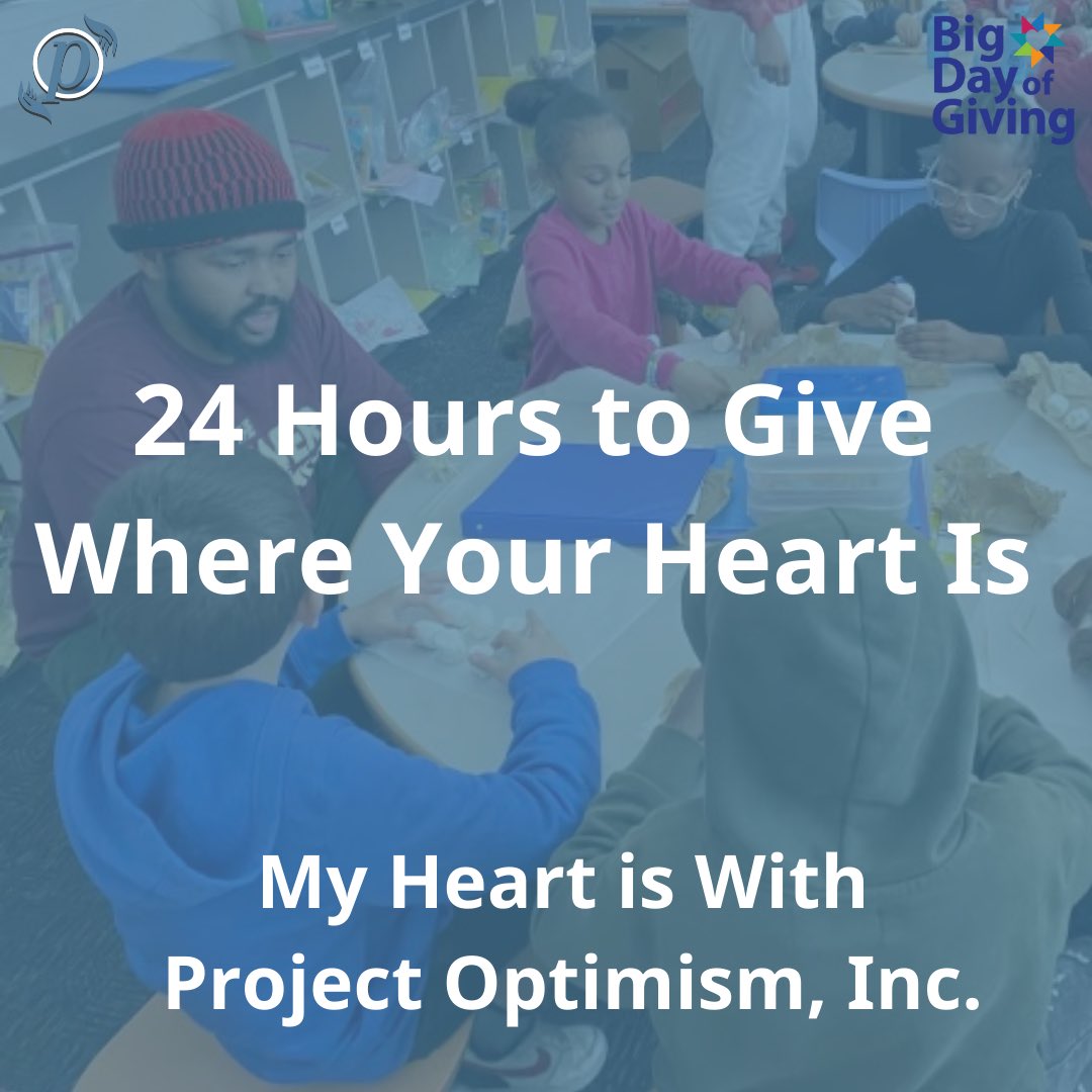 ProjOptimism's tweet image. Growing charitable giving in the capital area must be a community-driven effort. Be a part of the movement and make your #BDOG2023 gift on April 20th by searching Project Optimism on bigdayofgiving.org.

#projectoptimism #bigdayofgiving #mentoringworks #mentoringamplifies