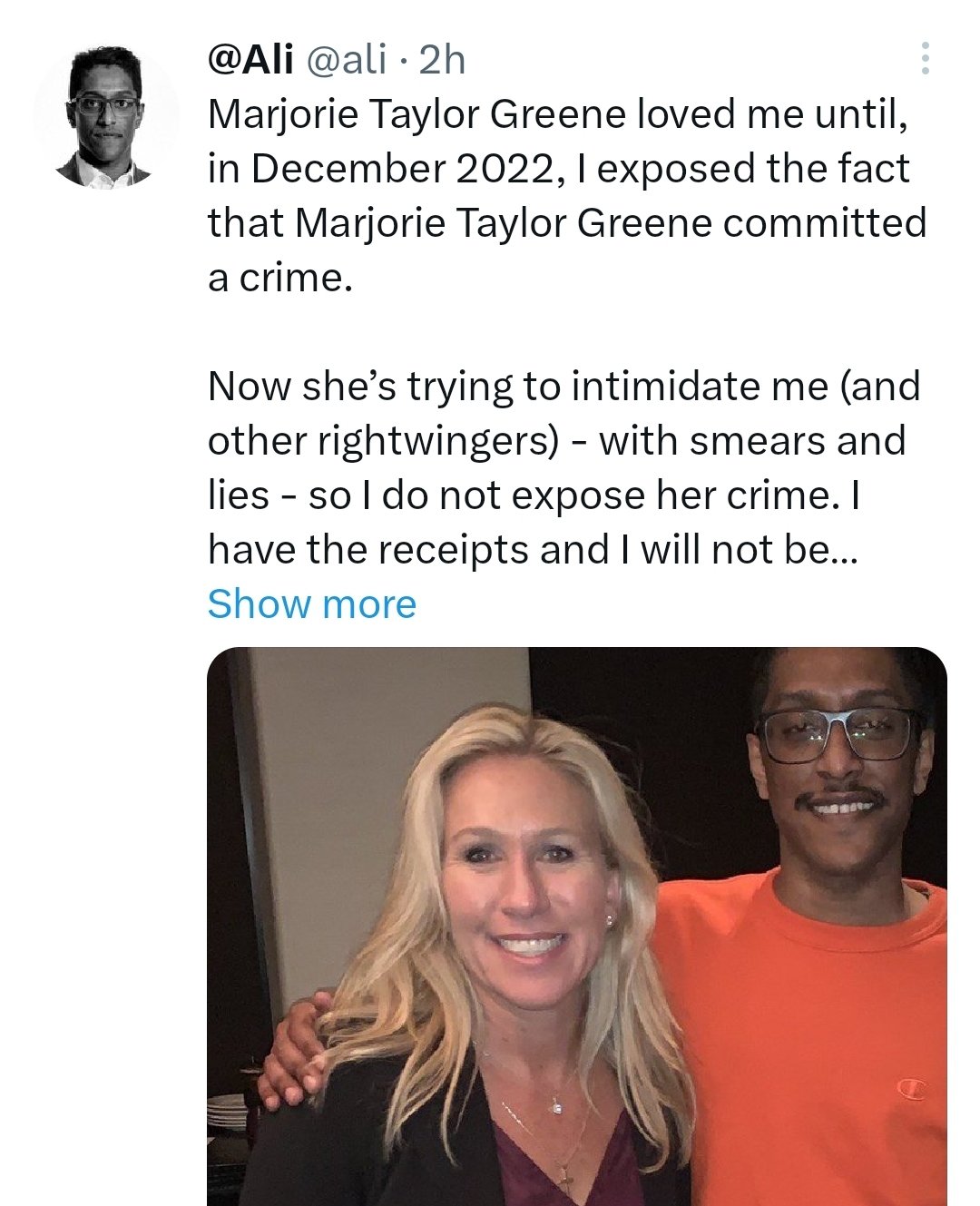 nude teen 18yo boy Ali Alexander is threatening to expose some dirt on Marjorie Taylor Greene after the MAGA lawmaker called for the feds to investigate him over allegations he asked teen