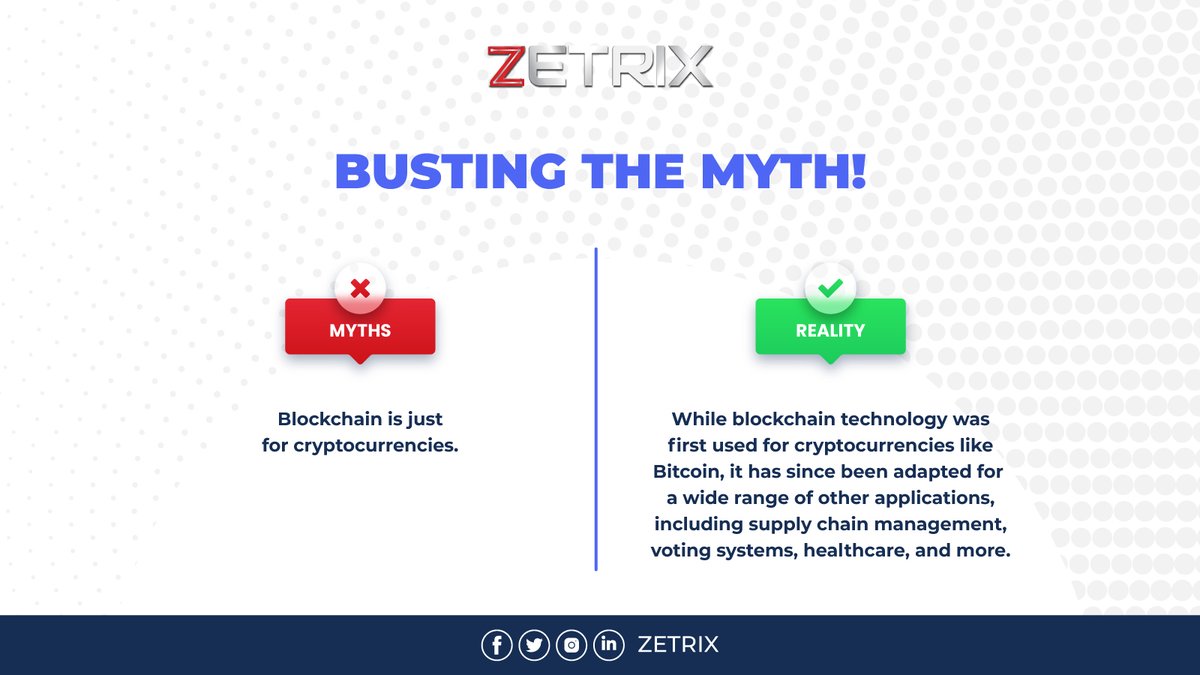Think you know everything about blockchain? Think again! Let's bust some common myths and uncover the truth about this revolutionary technology. #BlockchainFacts #MythBusting #InnovationUnleashed