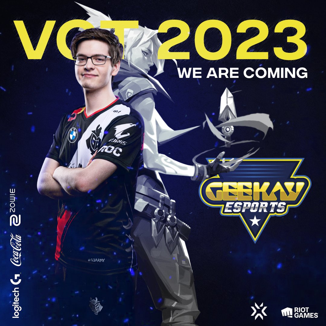 BillelSayad's tweet photo. Each day I will design a poster for esport orgs.
Today I chose @Geekay_Esports .
Ps: I did not find good quality png so I used g2 player as placeholder.
#eSports #valorant #RiotGames #poster #VCT2023 https://t.co/CItx0w5J4O